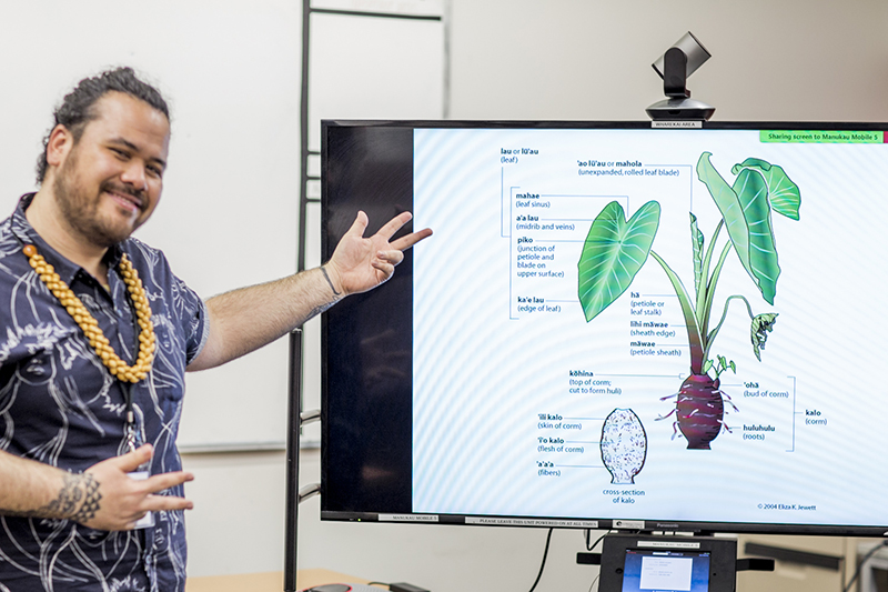 Lomilomi practitioner Kawika Aipa, from Hawai’i, presents his model of kaitiakitanga