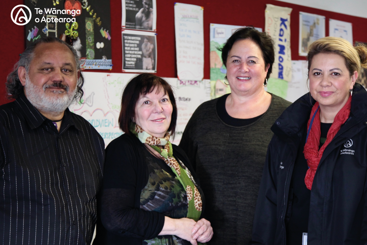 Norma Rosales-Anderson, Warren Manuel, Bianca Hetaraka and kaiārahi Shirley Ikkala.